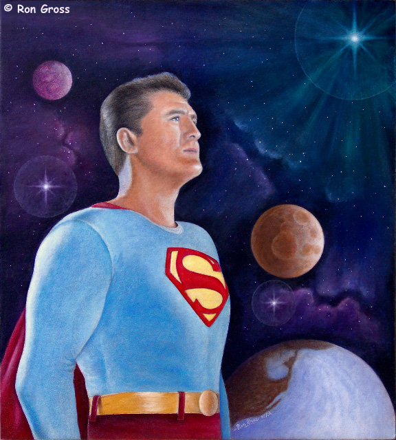 George Reeves Superman painting by Ron Gross