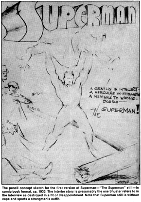The Superman, artwork by Joe Shuster
