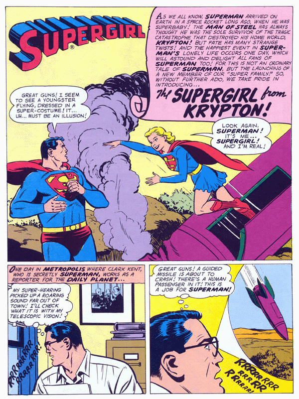 The Supergirl from Krypton by Otto Binder and Al Plastino, Action Comics 252, 1959 page 1