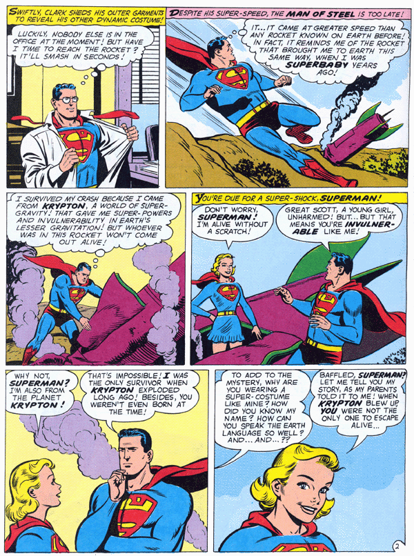The Supergirl from Krypton by Otto Binder and Al Plastino, Action Comics 252, 1959 page 2
