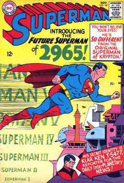 Cover to Superman #181, 1965; featuring the Future Superman of 2965
